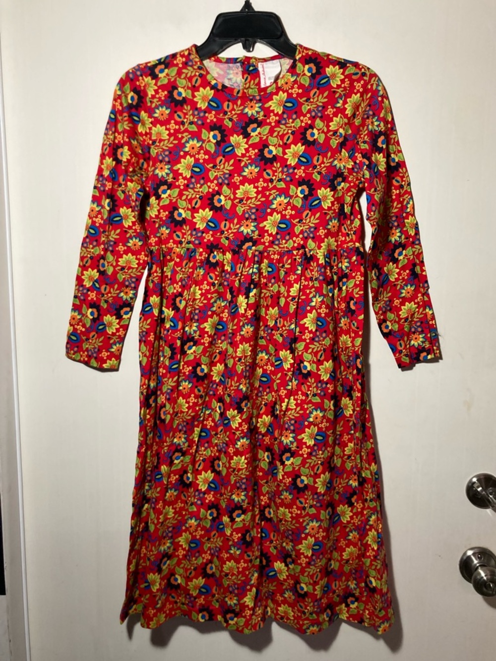 Hanna Anderson Girls Floral Knit Cotton Dress Size 12